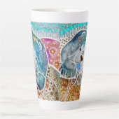 WOBBLE-ROCK Chow Hund Aquarellbatik Milchtasse (Vorderseite)