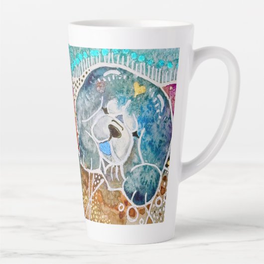 WOBBLE-ROCK Chow Hund Aquarellbatik Milchtasse (Rechts)