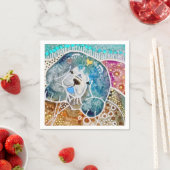 WOBBLE-ROCK Chow Hund Aquarellbatik Serviette (Beispiel)