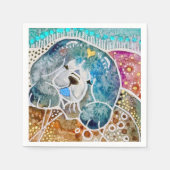 WOBBLE-ROCK Chow Hund Aquarellbatik Serviette (Vorderseite)