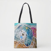 WOBBLE-ROCK Chow Hund Aquarellbatik Tasche (Vorderseite)