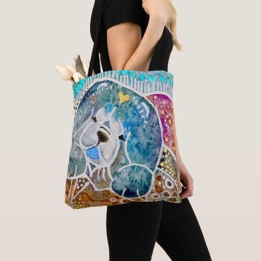 WOBBLE-ROCK Chow Hund Aquarellbatik Tasche (Von Nahem)