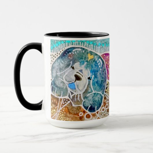 WOBBLE-ROCK Chow Hund Aquarellbatik Tasse (Links)