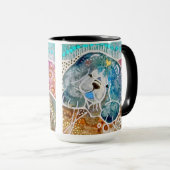 WOBBLE-ROCK Chow Hund Aquarellbatik Tasse (VorderseiteRechts)