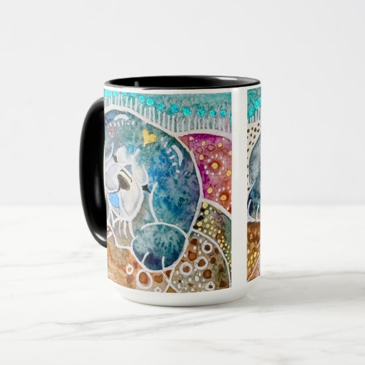 WOBBLE-ROCK Chow Hund Aquarellbatik Tasse (Vorderseite Links)