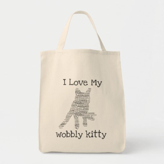 Wobbly Kitty CH Cat Tote Bag Market Bag Tragetasche (Vorne)
