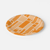 Wobbly modulus Retro Modern Geometric Orange Pappteller (Schrägansicht)