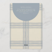Wobbly Plaid Geometric Gender Neutral Beige Blue Einladung (Rückseite)