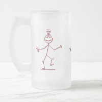 Wobbly Strichmännchen Mattiert Glass Tasse