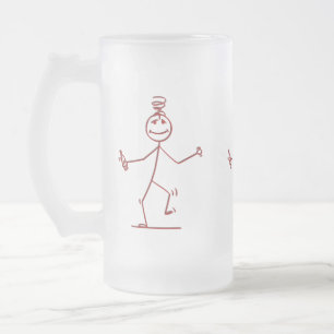 Wobbly Strichmännchen Mattiert Glass Tasse