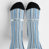 Wobbly Stripes, Blue and White Socken (Oben)
