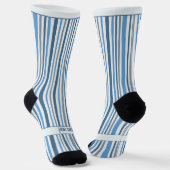 Wobbly Stripes, Blue and White Socken (Gewinkelt)