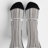 Wobbly Stripes, Brown and White Socken (Oben)