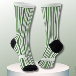 Wobbly Stripes, Green and White Socken