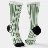 Wobbly Stripes, Green and White Socken (Gewinkelt)