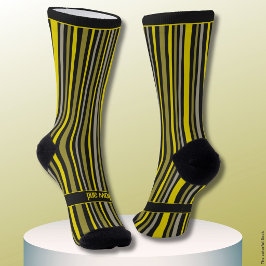 Wobbly Stripes, Yellow and Black Socken