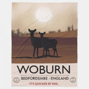 Woburn - Vintages Reiseplakat im Bedfordshire-Stil Fleecedecke