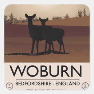 Woburn - Vintages Reiseplakat im Bedfordshire-Stil Quadratischer Aufkleber