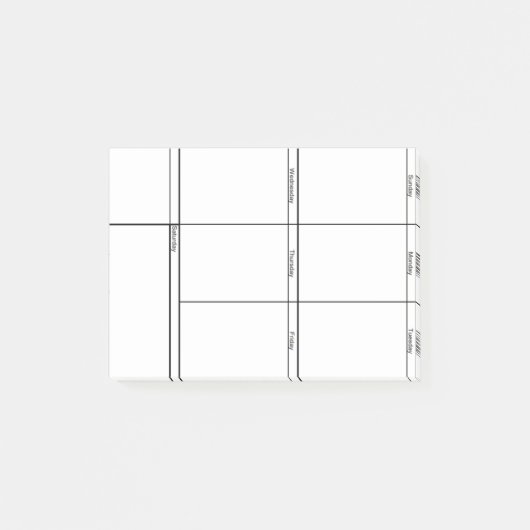 Woche auf einen Blick Post-it Klebezettel (Vorderseite)