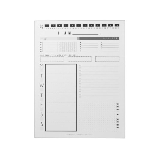 Woche bin ich Planer Notizblock (Rotiert)