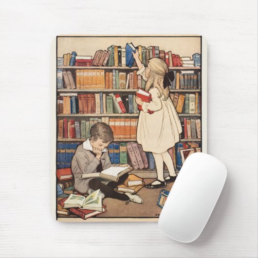 Woche der Kinderbücher Bibliotheksillustration im  Mousepad (Mit Mouse)