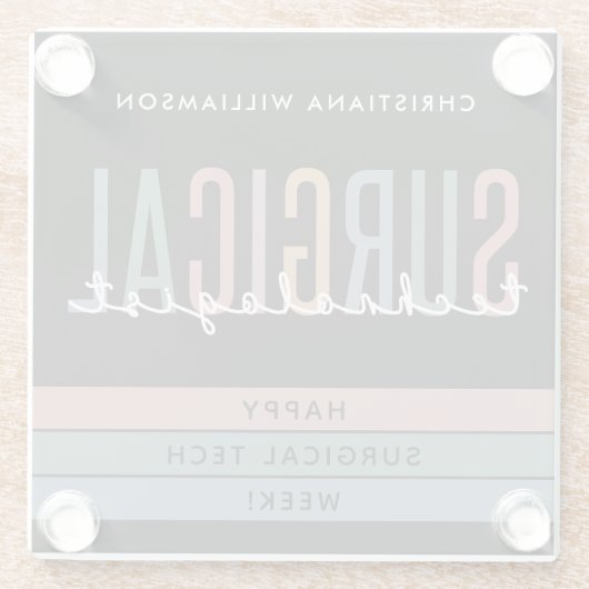 Woche der personalisierten Chirurgie oder Technik Glasuntersetzer (Rückseite)