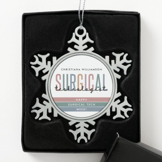 Woche der personalisierten Chirurgie oder Technik Schneeflocken Zinn-Ornament (Box)