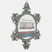 Woche der personalisierten Chirurgie oder Technik Schneeflocken Zinn-Ornament (Links)