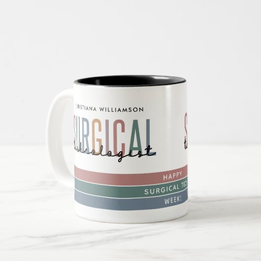 Woche der personalisierten Chirurgie oder Technik Zweifarbige Tasse (Vorderseite Links)