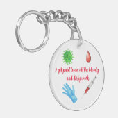 Woche des medizinischen Laboratoriums Labrador Schlüsselanhänger (Vorderseite links)