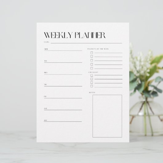 Woche für Listenplaner (Stehend Vorderseite)