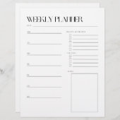 Woche für Listenplaner (Vorne/Hinten)