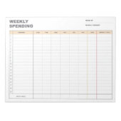 Wochenausgaben-Tracker Notizblock (Vorderseite)