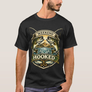 Wochenend-Angeln Vintage-Barschkunst T-Shirt