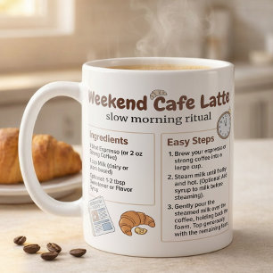 Wochenend-Cafe-Latte-Rezepttabelle Kaffeetasse