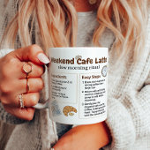 Wochenend-Cafe-Latte-Rezepttabelle Kaffeetasse