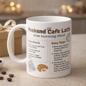 Wochenend-Cafe-Latte-Rezepttabelle Kaffeetasse