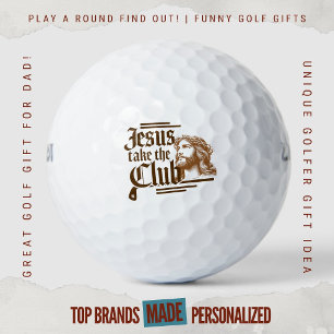 Wochenend-Chaos Lustiger Golf-Vater Jesus nimmt Sc Golfball