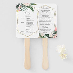 Wochenend-Hochzeitsplan Tropische Blumen Geometris Fächer
