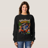 Wochenend-Modus Waschbär Lustiges gemütliches faul Sweatshirt (Vorne ganz)