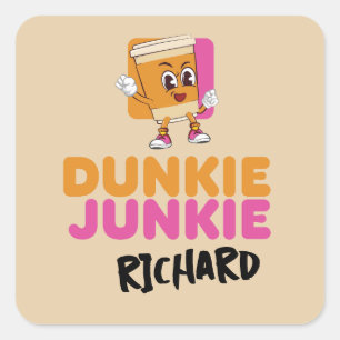 Wochenend-Scramble-Golf-Daddy-Dunkie-Junkie-Name Quadratischer Aufkleber