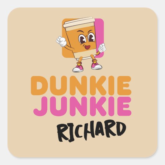 Wochenend-Scramble-Golf-Daddy-Dunkie-Junkie-Name Quadratischer Aufkleber (Vorderseite)