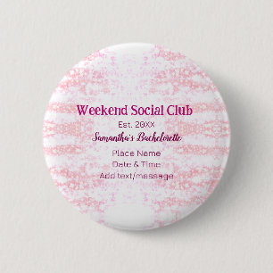Wochenend-Sozialclub rosa Glitter Junggesellinnena Button