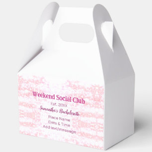 Wochenend-Sozialclub rosa Glitter Junggesellinnena Geschenkschachtel