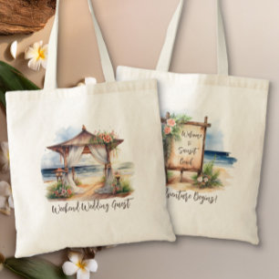 Wochenend-Strandhochzeit Persönliche Begrüßung Tragetasche