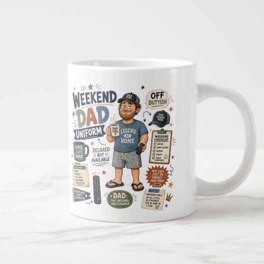 Wochenend-Vater Jumbo-Tasse (Rechts)