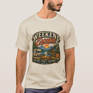 Wochenendausflug Camping RV Bergsee Vintage T-Shirt