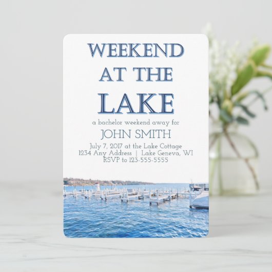 Wochenende am Bachelor-See Einladung (Stehend Vorderseite)
