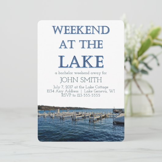 Wochenende am Bachelor-See Einladung (Stehend Vorderseite)
