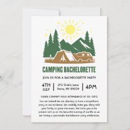 Wochenende am Camping Bachelorette Einladung